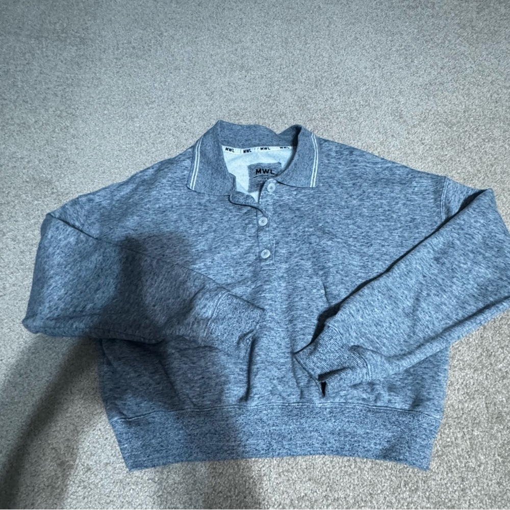 Madewell MWL Gray Polo Sweatshirt